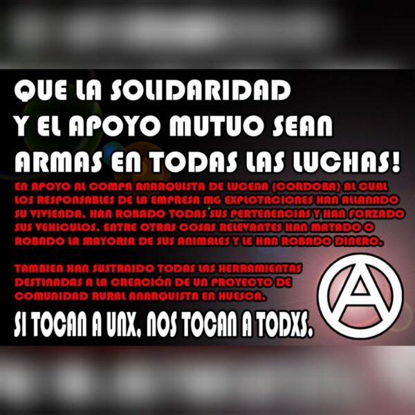 ¡¡¡URGENTE!!! ¡¡¡Apoya la resistencia y a un compañero de lucha!!!